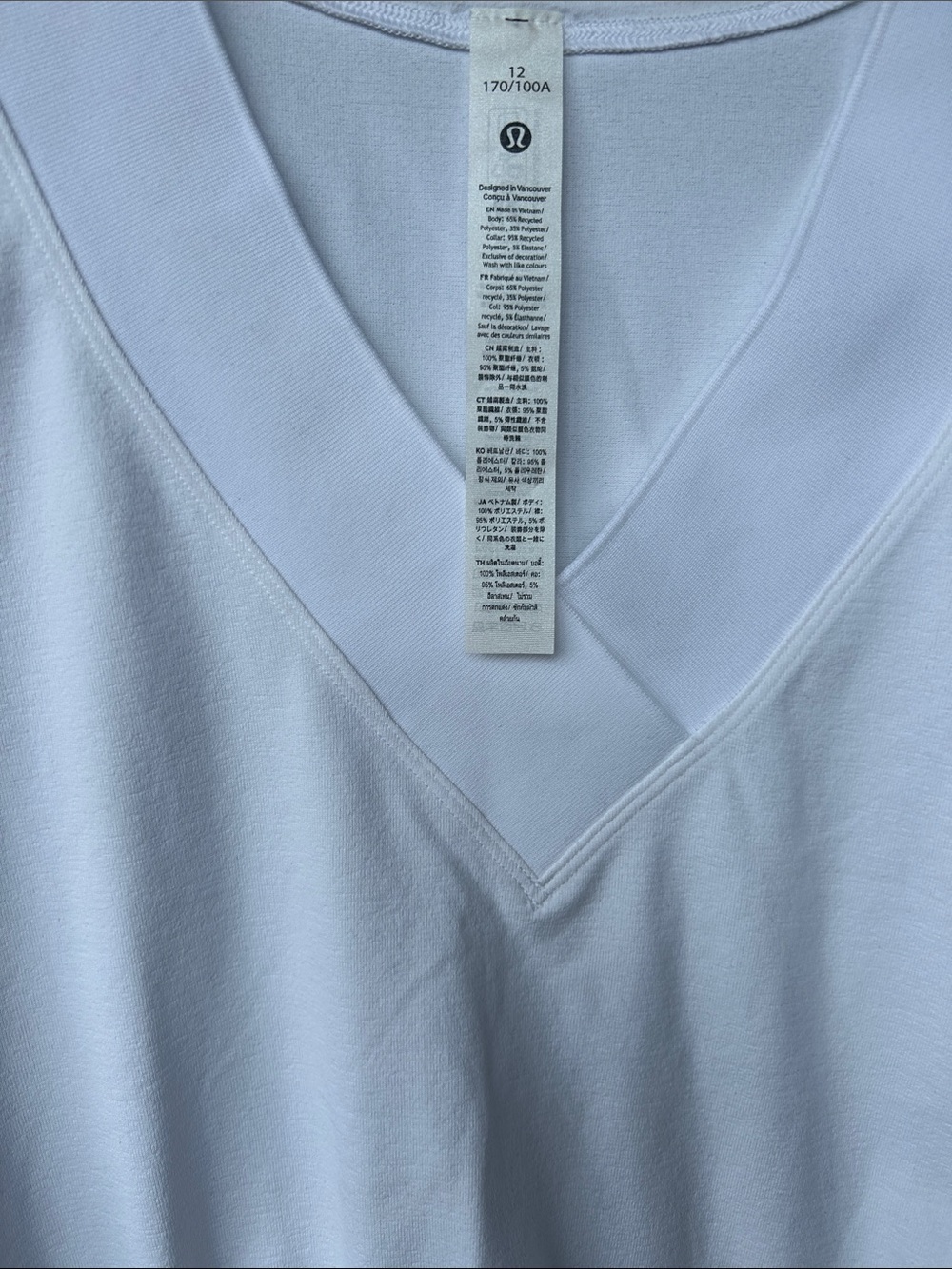 LULULEMON Sleeveless Cropped Tennis Tank Top in White, NWT, size 12 - Picture 6 of 7
